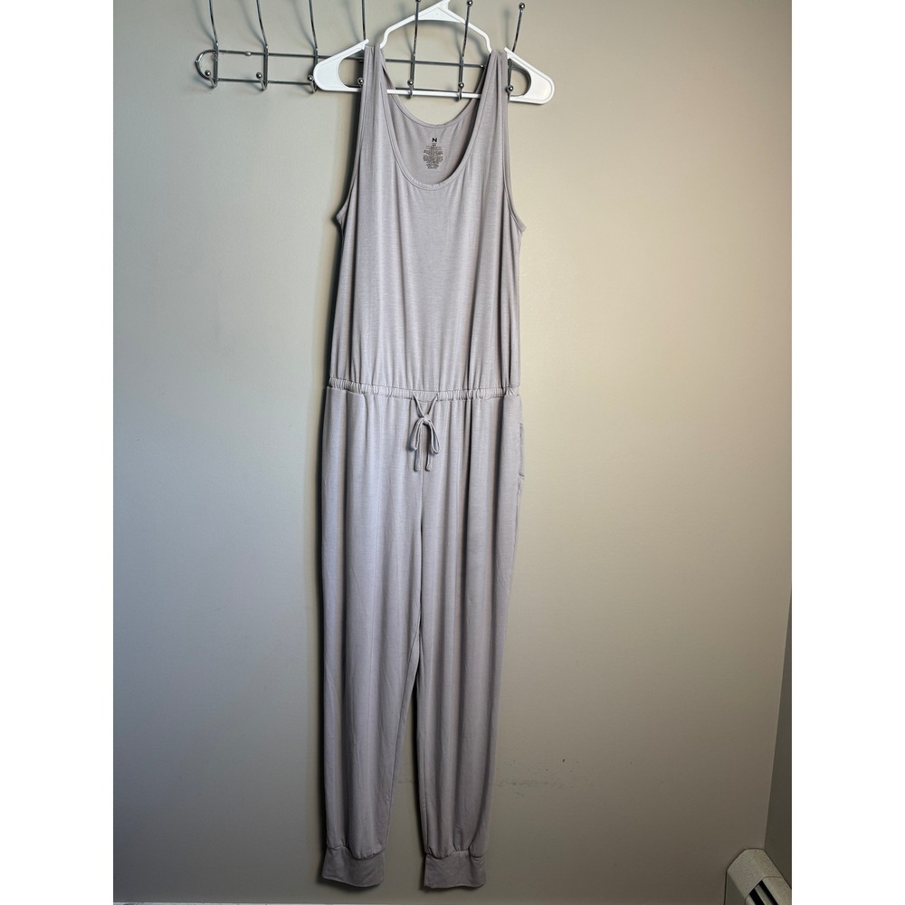 Natori Womens Taupe Sleeveless Lounge Jumpsuit M Minimalist Quiet Luxury Chic